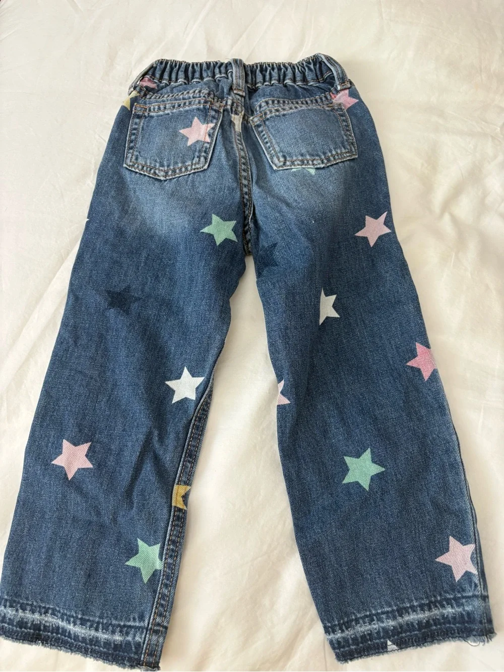 Gap girls 4T- Kids Star Print Denim Jeans - Multi Star on Blue